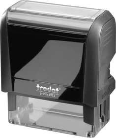 trodat printy 4913 4.0 ohne Logo Textstempel mit individueller Textplatte, 58x22mm, schwarz/grau