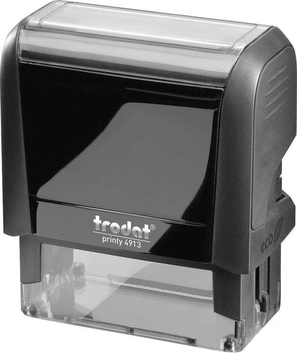 trodat printy 4913 4.0 ohne Logo Textstempel mit individueller Textplatte, 58x22mm, schwarz/grau