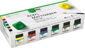 Kreul Basis Acrylfarbe Matt, 6 Farben, 20ml, 6er-Set