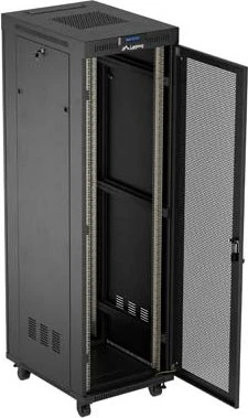 Lanberg 19" Rackschrank 42HE, LCD, freistehend, Flat Pack, V2, Gitternetztür, IP20, RAL 9004, 800mm tief