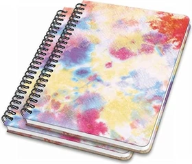 Sigel Jolie Spiral-Notizbuch, A5, punktiert, Hardcover, Motiv Batik Holi, 120 Blatt