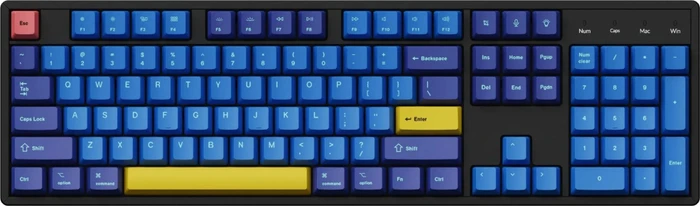Keychron OEM Dye-Sub Keycap-Set Beach - Version C, Kunststoff (PBT), Beach, blau/gelb, 137 Tasten, ANSI-US