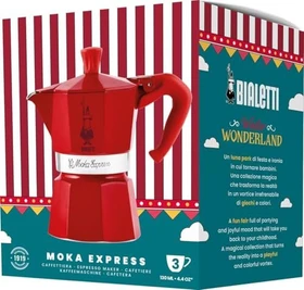 Bialetti Moka Express Winter Wonderland 3 Tassen Espressokanne rot