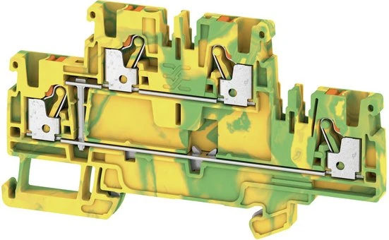 Weidmüller A2T 2.5 PE Schutzleiter-Reihenklemme, PUSH IN, 2.5 mm², 800 V, grün / gelb