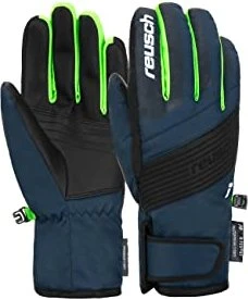 Reusch Duke R-Tex XT Skihandschuhe black/dress blue/neon green (Junior)