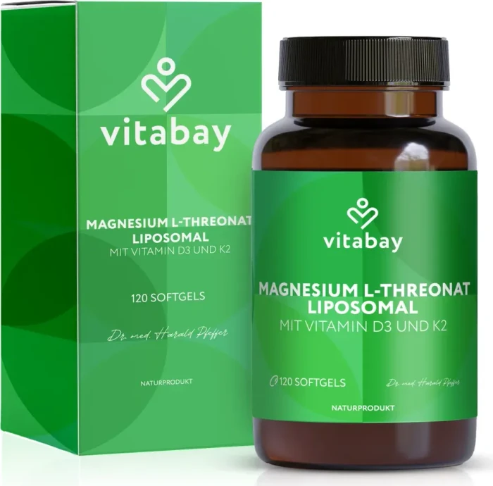 Vitabay Liposomales Magnesium L-Threonat Weichkapseln, 120 Stück
