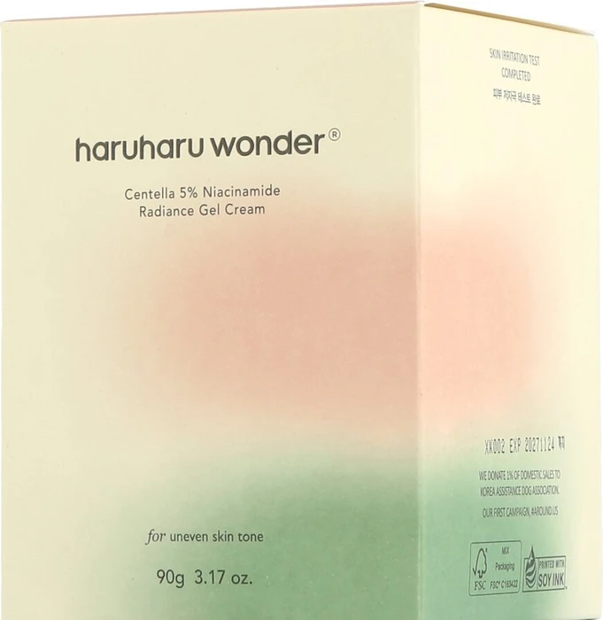 Haruharu Wonder Centella 5% Niacinamide Radiance Gel Cream, 90g
