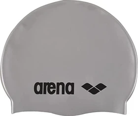Arena Classic Silikon Badekappe silber/schwarz