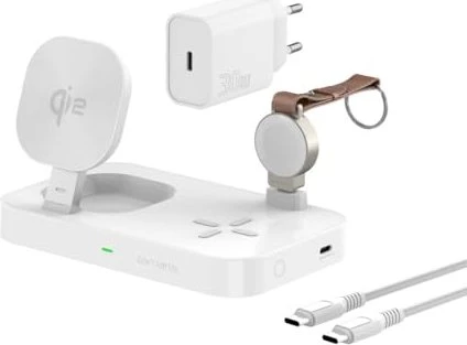 4smarts Qi2 Ladestation Trident mit Charger für Apple Watch weiß