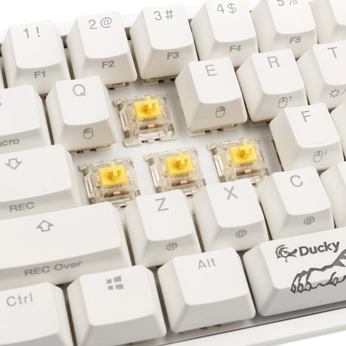 Ducky One 2 Pro Mini, PBT, weiß, LEDs RGB, Gateron YELLOW, USB, US