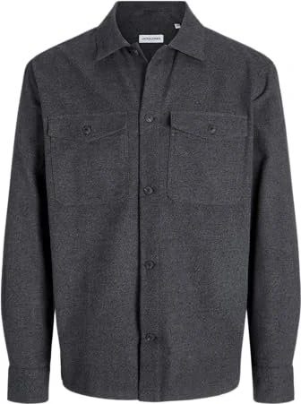 Jack & Jones Relaxed Fit Hemd langarm dark grey melange (Herren)