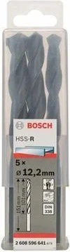 Bosch Professional HSS-R Spiralbohrer, 12.2x101x151mm, 5 Stück