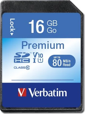 VERBATIM Premium SDHC 16 GB UHS-I V10 U1 Image