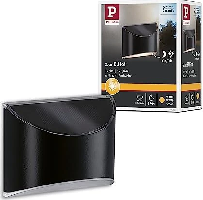 Paulmann Elliot Solar Wandleuchte 0.05W schwarz