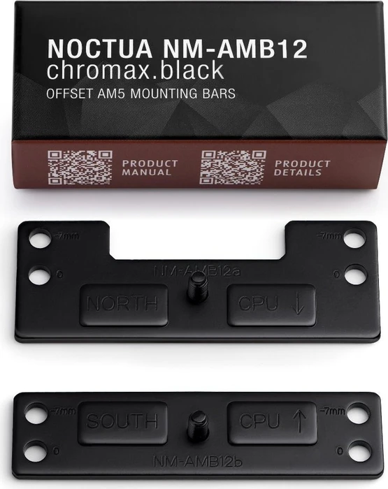 Noctua NM-AMB12 chromax.black offset mounting bars, Sockel AM5/AM4