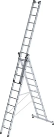 Günzburger Steigtechnik Alu 3-tlg. Teleskop-Mehrzweckleiter, 3x 10 Stufen