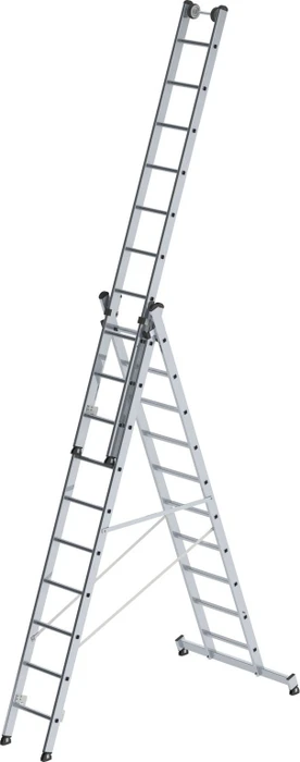 Günzburger Steigtechnik Alu 3-tlg. Teleskop-Mehrzweckleiter, 3x 10 Stufen