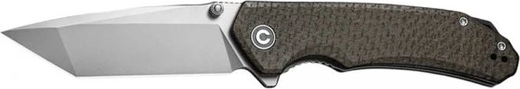 Civivi Brazen Flipper Taschenmesser green coarse micarta/black hand rubbed damascus