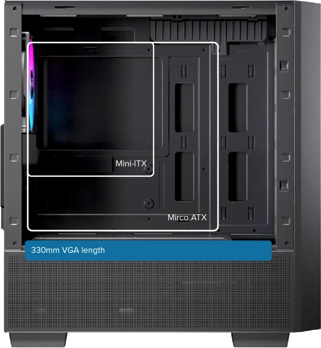 Einarex Pulse PM150 RGB Black, schwarz, Glasfenster
