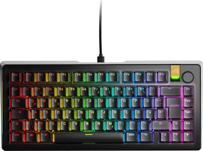 Glorious GMMK 3 Pro HE 75% Pre-built Gaming Keyboard, schwarz, LEDs RGB, Glorious Fox HE, USB, DE