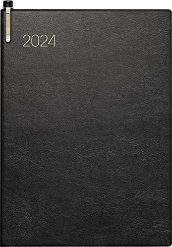 Brunnen Taschenkalender Modell 731 Wochenkalender 2024, 100x140mm, Softcover, schwarz, 88 Blatt