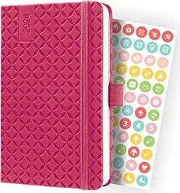 Sigel Jolie Wochenkalender 2024, A6, Hardcover, pink, 87 Blatt