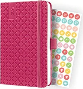 Sigel Jolie Wochenkalender 2024, A6, Hardcover, pink, 87 Blatt