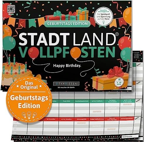 Stadt Land Vollpfosten - Geburtstags Edition - Happy Birthday