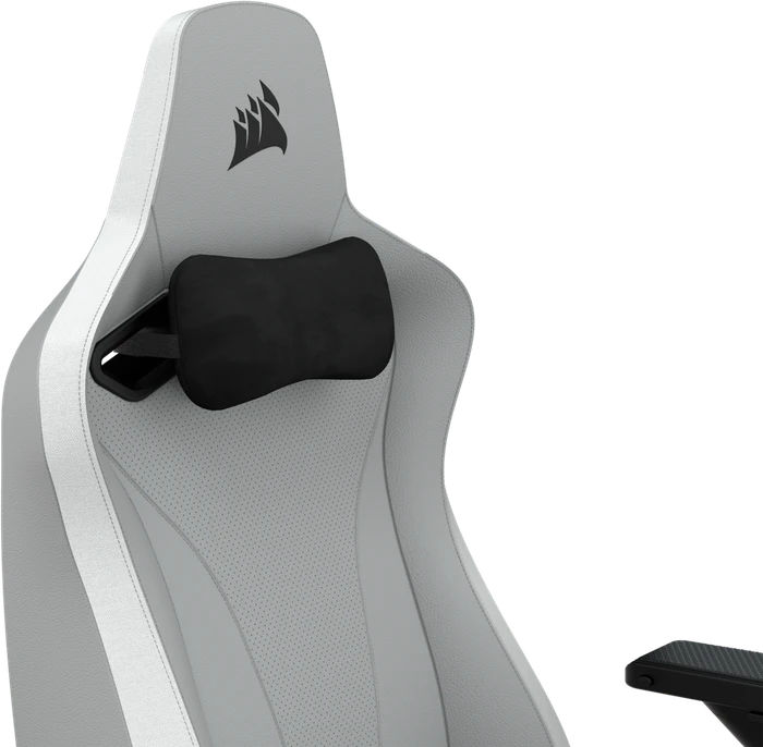 Corsair TC200 Plush Leatherette Gamingstuhl, hellgrau/weiß