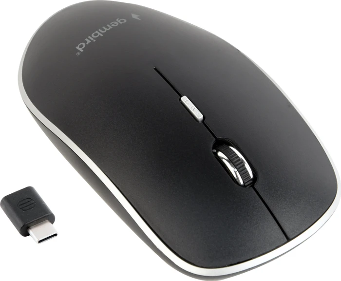 Gembird Silent Wireless Optical Mouse schwarz/silber, USB-C