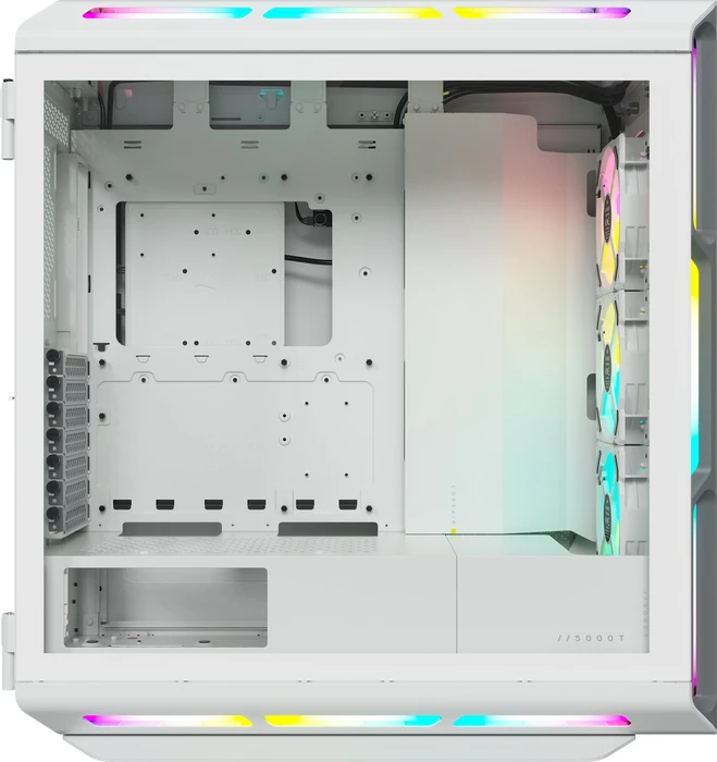 Corsair iCue 5000T RGB TG, weiß, Glasfenster