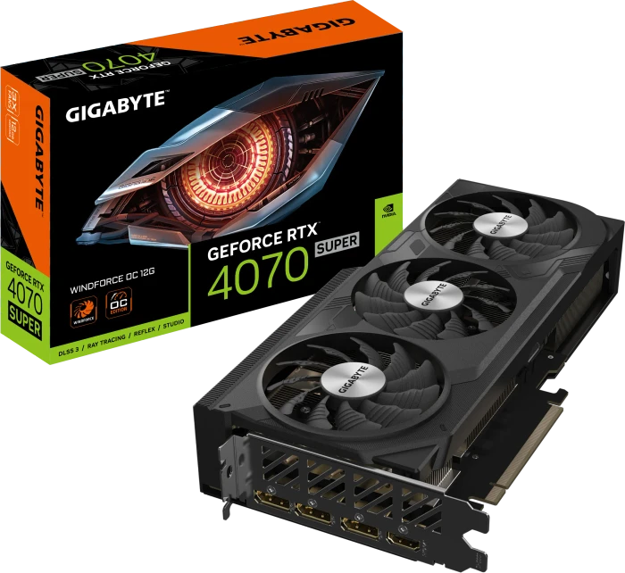 GIGABYTE GeForce RTX 4070 SUPER Windforce OC 12G, 12GB GDDR6X, HDMI, 3x DP