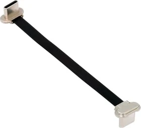 NFHK/Jimier USB Kabel, Angled Flat Cable, USB 2.0, 480Mb/s, 65W, USB-C [Stecker] auf USB-C [Stecker], beidseitig gewinkelt, 7.5cm (NF-UC-170-0.07M)