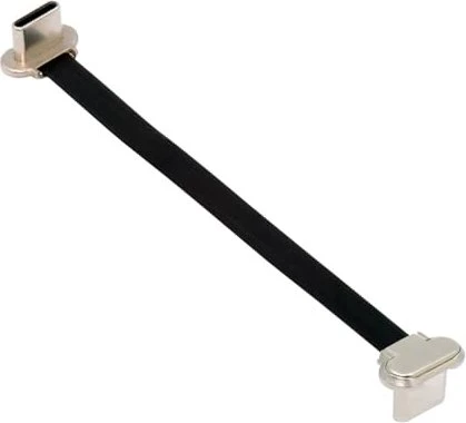 NFHK/Jimier USB Kabel, Angled Flat Cable, USB 2.0, 480Mb/s, 65W, USB-C [Stecker] auf USB-C [Stecker], beidseitig gewinkelt, 7.5cm