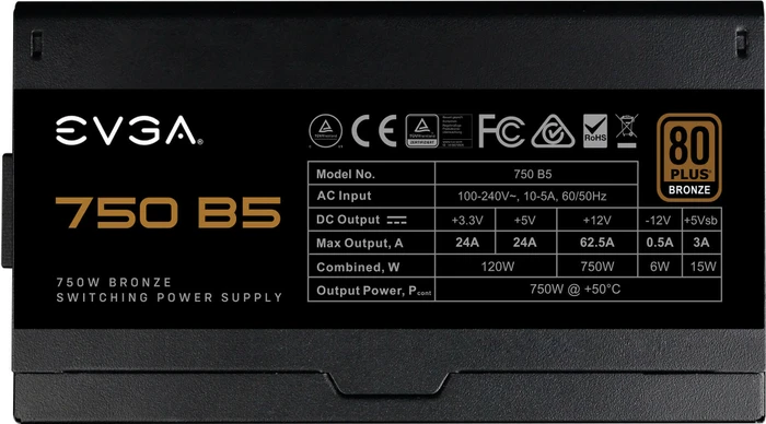 EVGA B5 750 750W, ATX 2.52