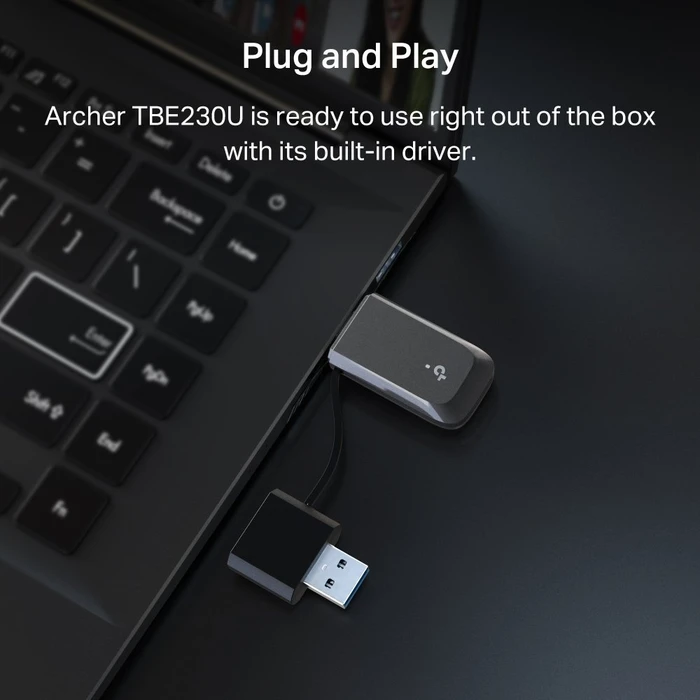 TP-Link TBE230U, Wi-Fi 7, BE3600, 2.4GHz/5GHz WLAN, USB-C 3.0/USB-A 3.0 [Stecker]