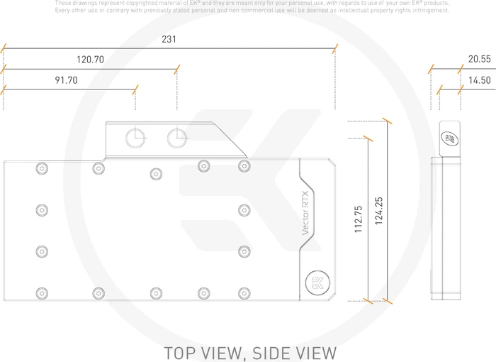 EK Water Blocks Quantum Line EK-Quantum Vector Trinity RTX 3080/3090 D-RGB, Nickel, Acryl