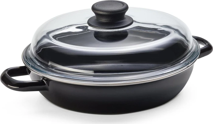 Riess Schmorpfanne mit Glasdeckel 24cm 1.5l schwarz