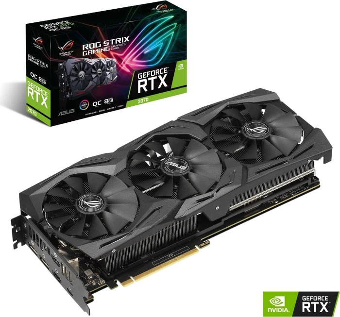 ASUS ROG Strix GeForce RTX 2070 OC, ROG-STRIX-RTX2070-O8G-GAMING, 8GB GDDR6, 2x HDMI, USB-C, 2x DP