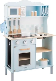 New Classic Toys Küchenzeile modern mit Kochfeld blau