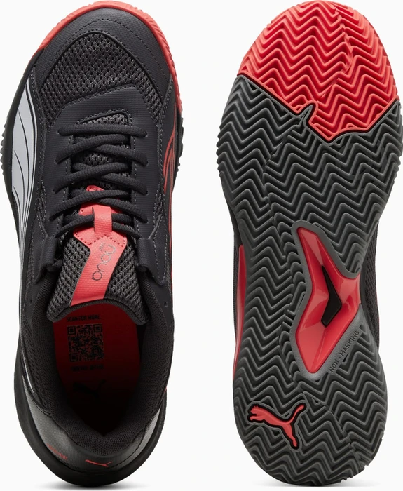 Puma Nova Court flat dark gray/puma black/flat medium gray/active red (Damen)