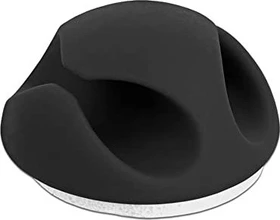 DeLOCK Kabelhalter Mini mit 2 Durchführungen, selbstklebend, Set, schwarz, 10 Stück