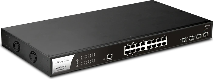 DrayTek VigorSwitch P/PQ Series Rackmount 2.5G Managed Switch, 16x RJ-45, 4x SFP+, 400W PoE++
