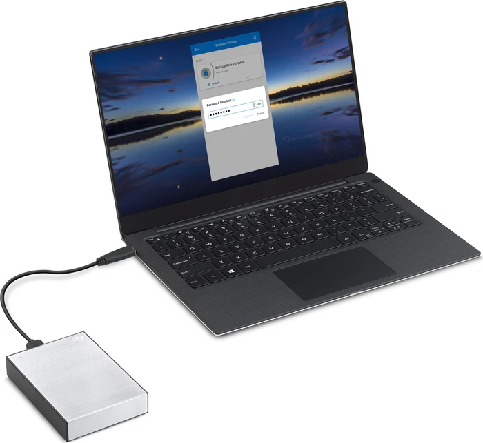 Seagate One Touch Portable HDD with Password, Silver, 5TB, +Rescue, USB 3.0 Micro-B