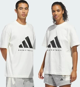 adidas Basketball genderneutral T-Shirt kurzarm off white/black