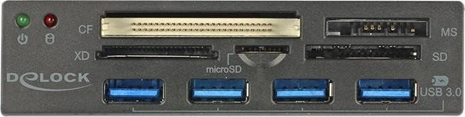 DeLOCK 3.5" USB 3.0 5 Slot Multi-Slot-Cardreader, USB 3.0 19-Pin Stecksockel [Stecker]