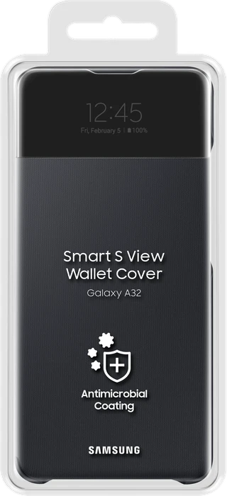 Samsung S-View Wallet Cover für Galaxy A32 schwarz