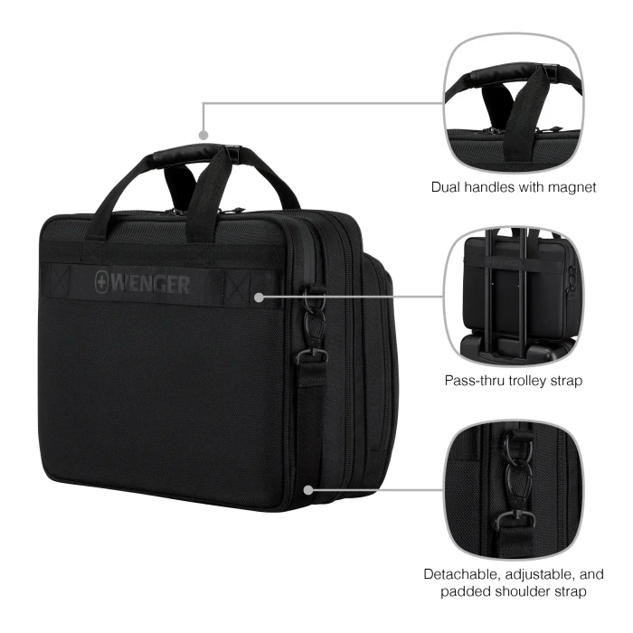 Wenger Legacy Black Series 16" Laptop-Aktentasche, schwarz