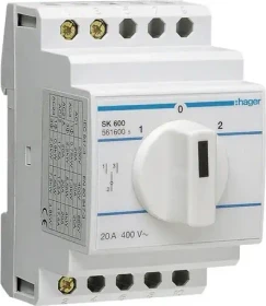 Hager Umschalter mit Nullstellung 20A 400V