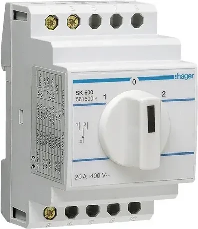 Hager Umschalter mit Nullstellung 20A 400V